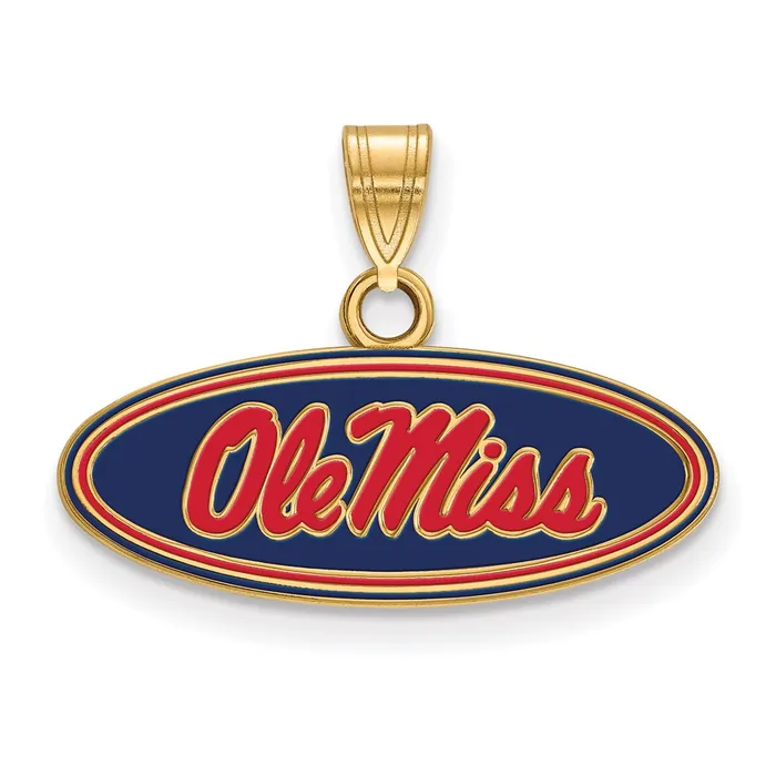 TreasureFineJewelers Sterling Silver Goldplated University of Mississippi Ole Miss Small Oval Enameled Pendant Necklaces TreasureFineJewelers Sterling Silver Goldplated University of Mississippi Ole Miss Small Oval Enameled Pendant Necklaces