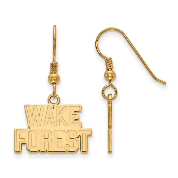 TreasureFineJewelers Sterling Silver Goldplated Wake Forest University WF Small Dangle Wire Earrings Earrings TreasureFineJewelers Sterling Silver Goldplated Wake Forest University WF Small Dangle Wire Earrings Earrings