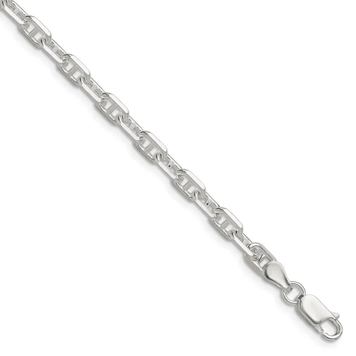 TreasureFineJewelers Sterling Silver Polished and DC 475mm Marine Link Chain Necklaces TreasureFineJewelers Sterling Silver Polished and DC 475mm Marine Link Chain Necklaces