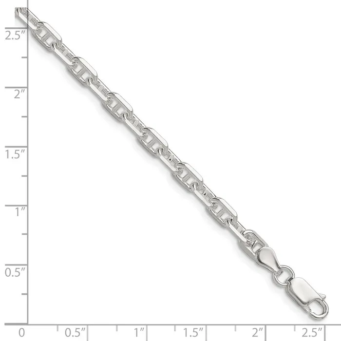 TreasureFineJewelers Sterling Silver Polished and DC 475mm Marine Link Chain Necklaces