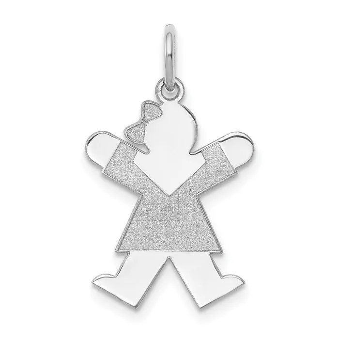 TreasureFineJewelers Sterling Silver Rhodiumplated Joy Kid Charm Rings