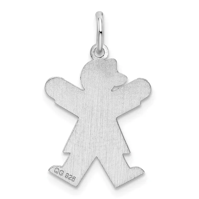 TreasureFineJewelers Sterling Silver Rhodiumplated Joy Kid Charm Rings