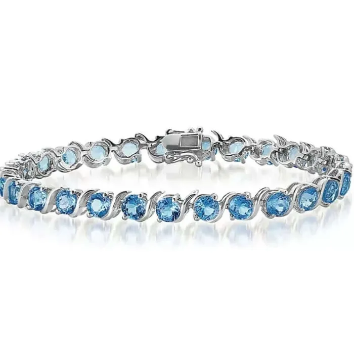 Trendolla Jewelry Bracelets Fantasy Blue Topaz Tennis Bracelet in 925 Sterling Silver Trendolla Jewelry Bracelets Fantasy Blue Topaz Tennis Bracelet in 925 Sterling Silver
