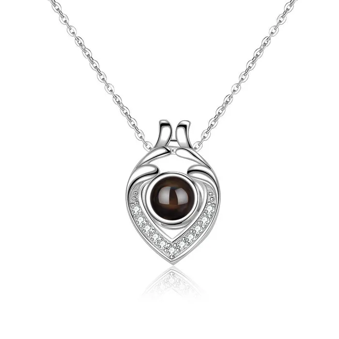 Trendolla Jewelry Supporting Hands Love Memory Projection Necklace Necklaces
