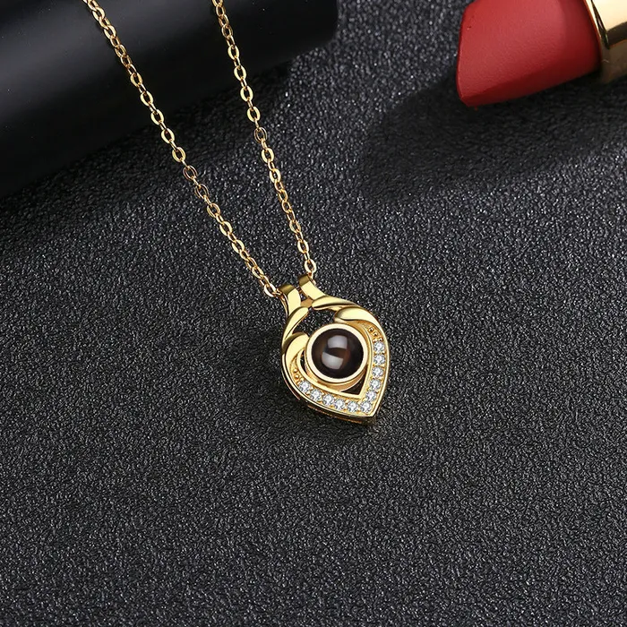 Trendolla Jewelry Supporting Hands Love Memory Projection Necklace Necklaces