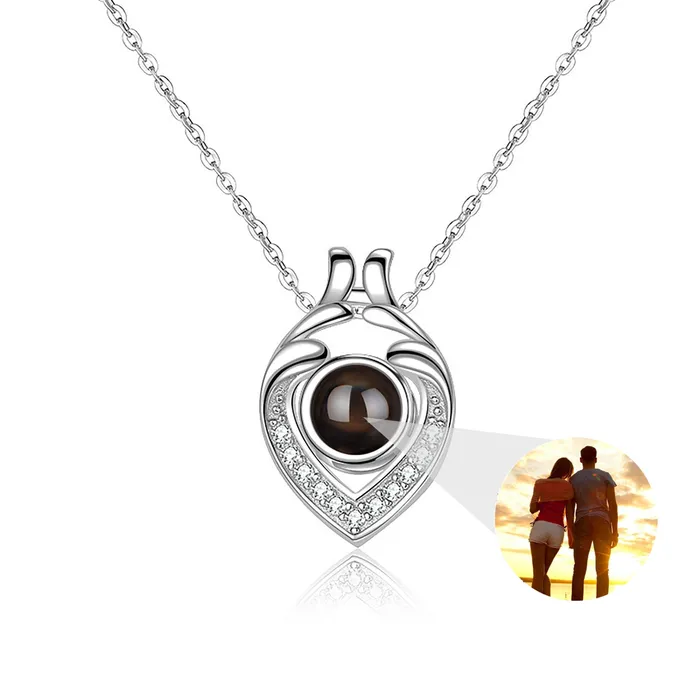 Trendolla Jewelry Supporting Hands Love Memory Projection Necklace Necklaces