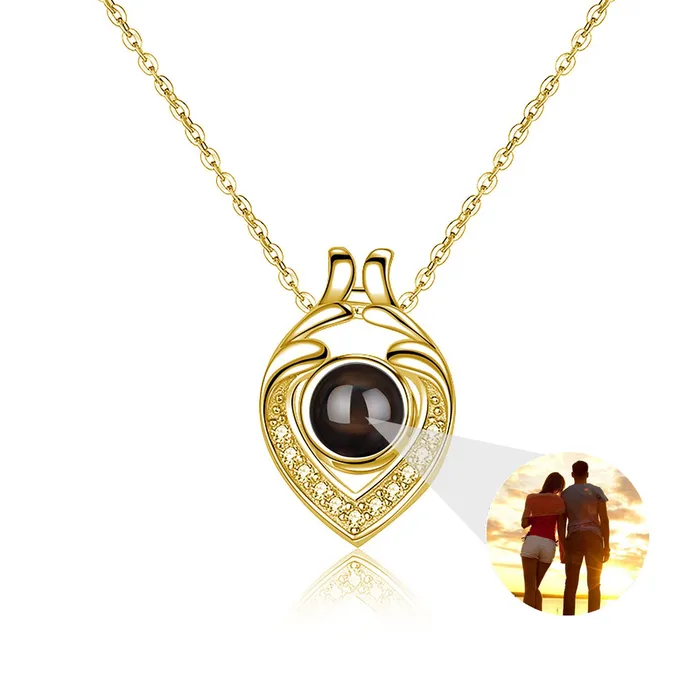 Trendolla Jewelry Supporting Hands Love Memory Projection Necklace Necklaces