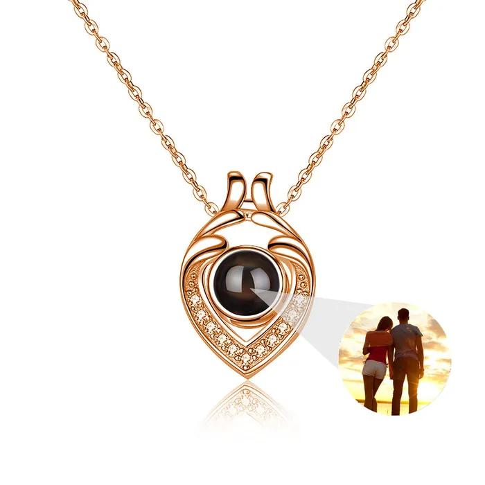 Trendolla Jewelry Supporting Hands Love Memory Projection Necklace Necklaces