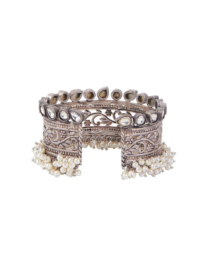 Aria Oxidised Pearl Embellished Bracelet Curio Cottage Bracelets Aria Oxidised Pearl Embellished Bracelet Curio Cottage Bracelets