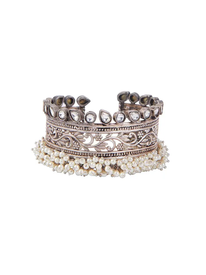 Aria Oxidised Pearl Embellished Bracelet Curio Cottage Bracelets Aria Oxidised Pearl Embellished Bracelet Curio Cottage Bracelets