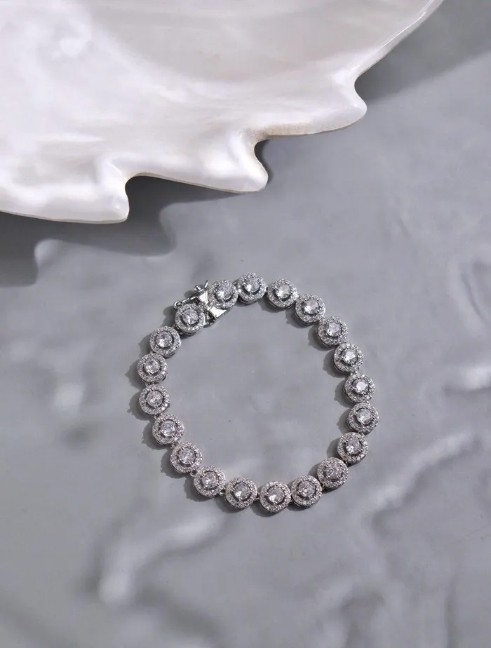 Curio Cottage Bracelets Diamante Gleaming Halo Cubic Zirconia Bracelet Curio Cottage Bracelets Diamante Gleaming Halo Cubic Zirconia Bracelet