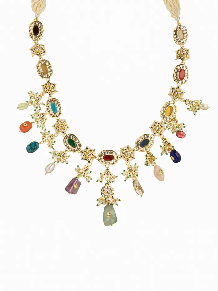 Curio Cottage Earrings Victorian Elegance Multicolored Kundan Necklace Set With Earrings