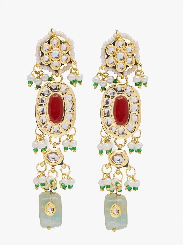 Curio Cottage Earrings Victorian Elegance Multicolored Kundan Necklace Set With Earrings