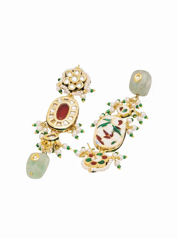 Curio Cottage Earrings Victorian Elegance Multicolored Kundan Necklace Set With Earrings