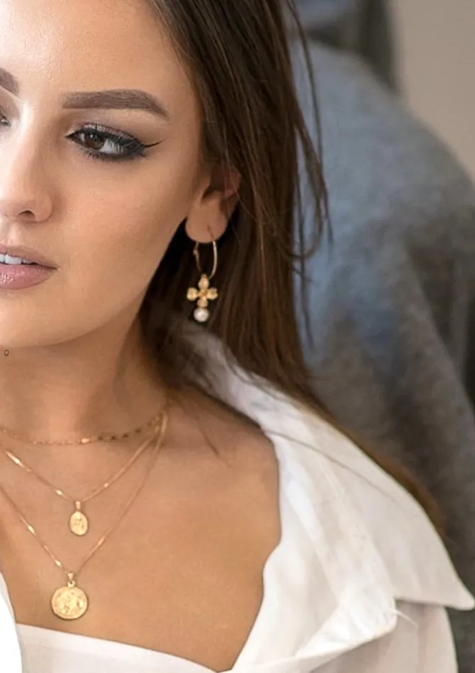 Earrings ERIJEWELRY Hanabira Floral Hoop Earrings