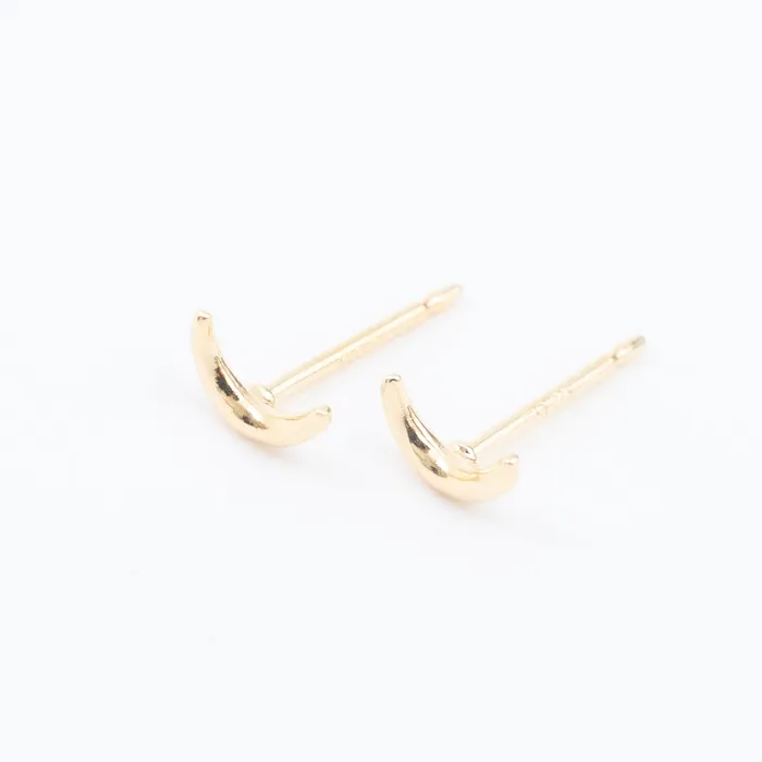 Earrings Gold Vermeil Tiny Crescent Moon Studs Tashi