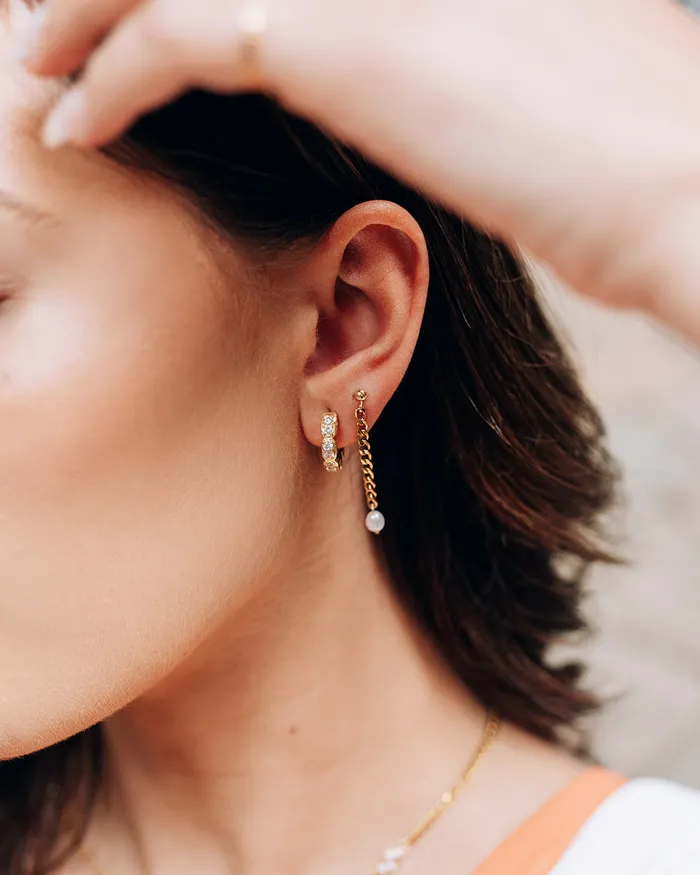 Eperlan Gold Earrings WellDunn Earrings