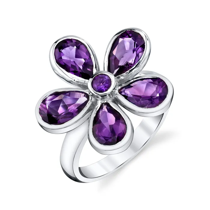 Four Peaks Mining Co Rings Amethyst Flower Power Ring