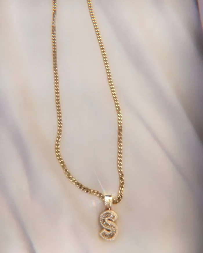 KHLOE JEWELS Necklaces Azzam CZ Initial Necklace KHLOE JEWELS Necklaces Azzam CZ Initial Necklace