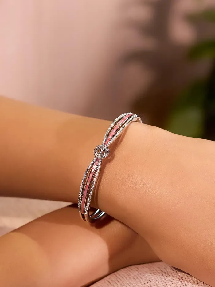 Knot of Pink Enamel Bracelet Curio Cottage Bracelets Knot of Pink Enamel Bracelet Curio Cottage Bracelets