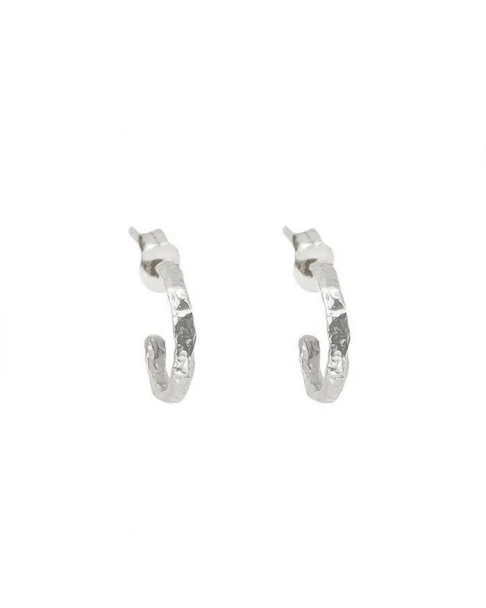 Lacee Alexandra Jewelry Rings Sterling Silver Diamond Star Charm Hoops