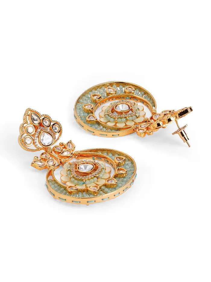 Mint Green Polki Charm Chandbalis Curio Cottage Charm Necklaces