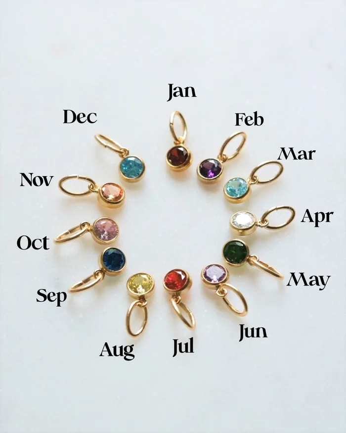 Necklaces ERIJEWELRY Initial D with Birthstone Necklace
