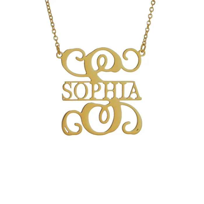 Necklaces KHLOE JEWELS Custom Jewelry Big Initial Custom Name Necklace