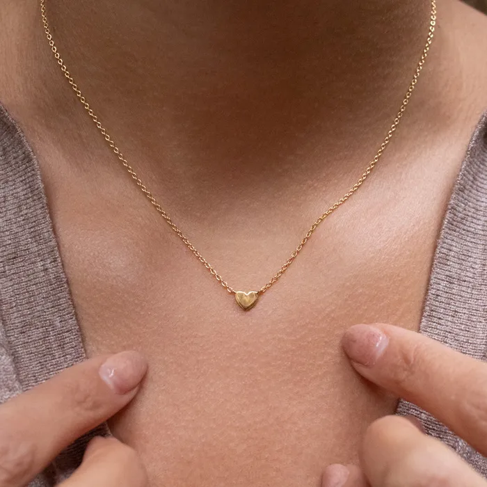 Necklaces Tashi Gold Vermeil Flat Heart Necklace