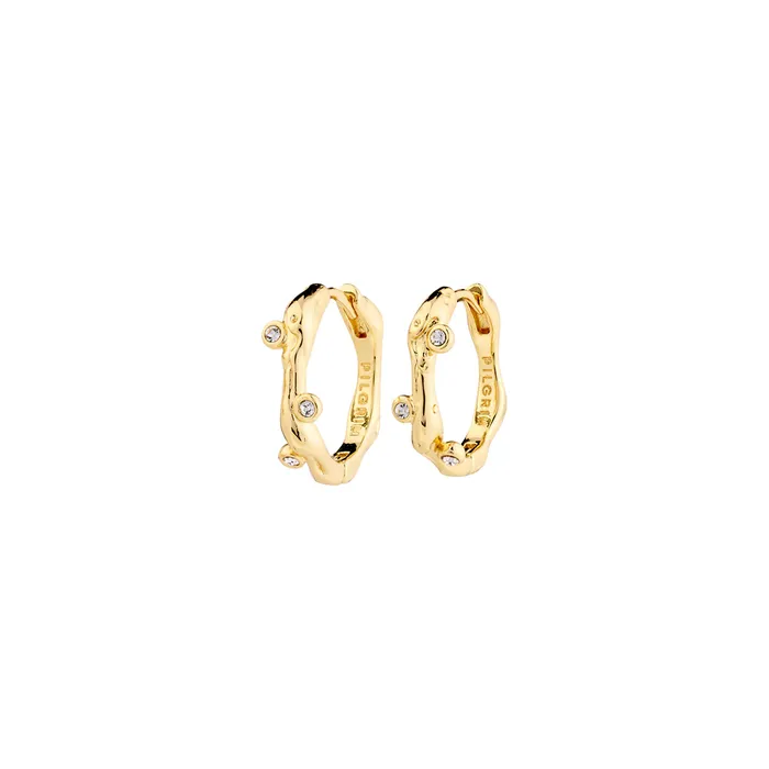 Pilgrim PreStyled Sets Hermione Gold Plated Crystal Hoops