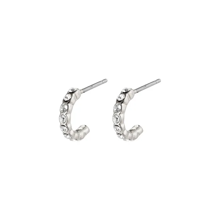Pilgrim Rings Brigitte Silver Plated Mini Crystal Hoops