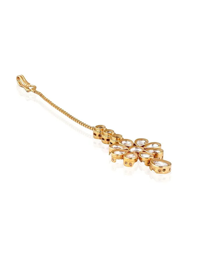 PreStyled Sets Curio Cottage Miera Kundan And Gold Maang Teeka PreStyled Sets Curio Cottage Miera Kundan And Gold Maang Teeka