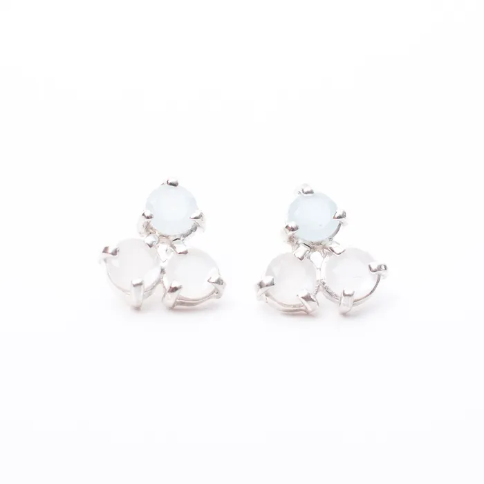 Rings Mimi Marge Aquamarine Moonstone Silver Portofino Studs