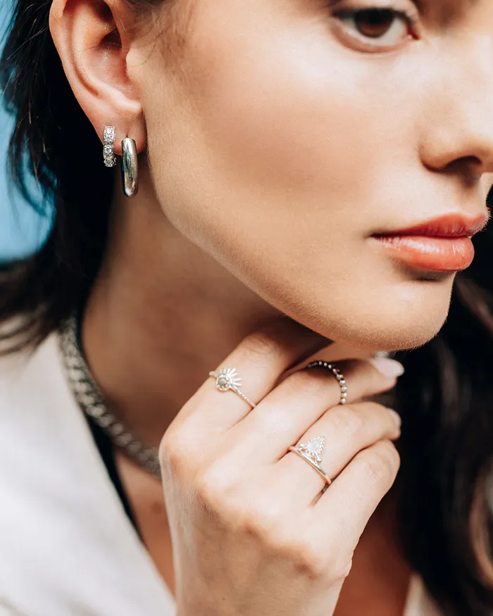 Rings WellDunn Hugo Silver Hoops