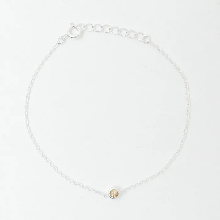 Silver Lotus Bracelets Silver Citrine Solitaire Bracelet