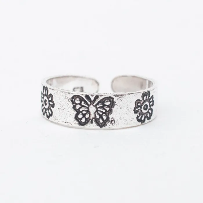 Silver Lotus Rings Silver Butterfly Toe Ring
